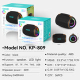 KP-809 Best-Selling Portable Outdoor Bluetooth Speaker Compact Viral Hit With Ambient Breathing Light TF Card Support Desktop Use And Extra Long Battery Life In Stock