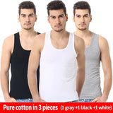 Men's solid color basic cotton narrow shoulder vest fashion casual men's T-shirt sports fitness Joker round neck youth vest