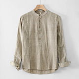 New Mens Ramie Minimalist Casual Shirt