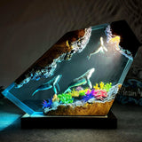 Humpback Whale Resin Wood Lamp Epoxy Resin