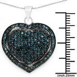 1.25 Carat Genuine Blue Diamond .925 Sterling Silver Pendant