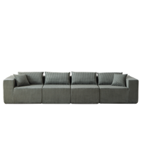 104-Inch Corduroy  Modular L Shaped Sectional Sofa,Luxury Floor Couch Set,Upholstered Indoor Furniture,Foam-Filled Compressed Sofa for Living Room,Bedroom,4 PC Free Combination