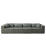 104-Inch Corduroy  Modular L Shaped Sectional Sofa,Luxury Floor Couch Set,Upholstered Indoor Furniture,Foam-Filled Compressed Sofa for Living Room,Bedroom,4 PC Free Combination