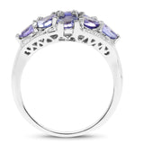 2.07 Carat Genuine Tanzanite .925 Sterling Silver Ring