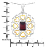 2.55 Carat Genuine Garnet .925 Sterling Silver Pendant