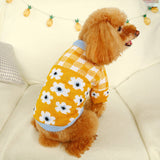 Bowknot Dog Clothes Cat Costume Hollow Knit Dog Sweater