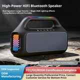 KP-865 Best-selling Wireless Bluetooth Speaker Portable Handle RGB Lighting High-quality Sound High Power In-stock Ideal For Outdoor Gatherings