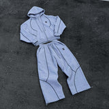Street Hooded Cardigan Sweater Men's And Women's Same Loose Hooded Sweatpants Suit