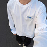 High-end Top American High-street Letter-embroidered Long-sleeve T-shirt For Men