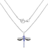 1.93 Carat Genuine Tanzanite and White Topaz .925 Sterling Silver Pendant