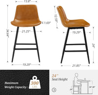 Sleek Maple Counter Stool – 24 Inch Modern Bucket Seat for Kitchen & Bar