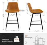 Sleek Maple Counter Stool – 24 Inch Modern Bucket Seat for Kitchen & Bar
