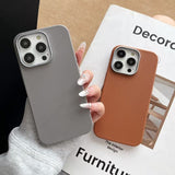 New Arrival Phone Case Best-selling Plain Leather Case In Solid Color
