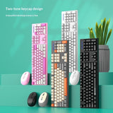 Cross-border 18-Step Crossing W1060 24G Wireless Three-Piece Color Keyboard And Mouse Set
