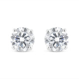 14K White Gold 5/8 Cttw Lab Grown Diamond 4-Prong Classic Stud Earrings (F-G Color, VS2-SI1 Clarity)