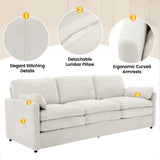 Cozy Upholstered 3-Seater Sofa with Plush Double Cushion and Ergonomic Design
