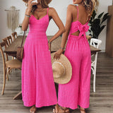 Women's Casual Loose Short Sleeved Jumpsuit