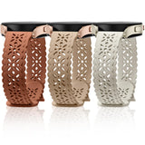 Lace Floral Bands Compatible with Samsung Galaxy Watch 6 Band/Galaxy Watch 5 Band/Galaxy Watch 4 Band/Watch 5 Pro/Watch 4 6 Classic/Watch 3/Active 2 20mm Soft Silicone Hollow-out Sport Strap Women
