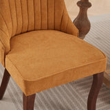 Set of 2 Rayon Cloth Flocking Linen Dining Chairs
