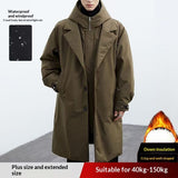 Fake Two-piece Hooded Oversized Thermal Trench Coat