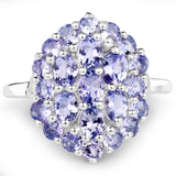 2.31 Carat Genuine Tanzanite .925 Sterling Silver Ring