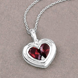 2.66 Carat Genuine Garnet and White Topaz .925 Sterling Silver Pendant