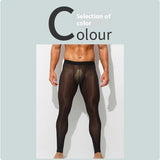 Men's Ultra-thin Ice Silk Low-rise Skinny Flesh Nude Reflective Slim Leggings
