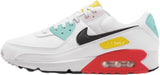 Nike Air Max 90 Womens Shoes (FZ3622-100 White/Pink Foam/Bright Crimson/Black) Size 9
