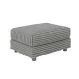 104.3 ' Plush Corduroy 4-Seat Sofa, Modern Comfy Upholstered Sofa Cloud Couch, Deep Seat Couches with Soft Pillows and 3 Ottomans, Convertible Sofa Lounge Chair, for Living Room,Apartment,Office,Grey