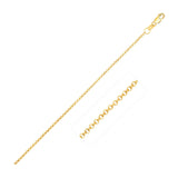 14k Yellow Gold Diamond Cut Rolo Chain 1.1mm