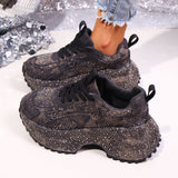 Womens Stylish Versatile Height-increasing Thick-soled Casual Sneakers