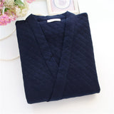 New Autumn Winter Mens Japanese-Style Pure Cotton Air-Layer Loungewear Set