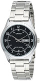 Casio MTP-V006D-1B2 Mens Stainless Steel Easy Reader Black Dial Day Date Analog Dress Watch
