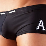 Mens Nylon Boxer Swim Trunks