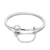 Silver Plated Stars Heart Shape Butterflies Clover Clasp Bracelet for Women Fit Original Charms Beads DIY Making Gift