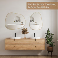 Asymmetrical Gold Mirror 28x20, Wood Frame, Home Decor