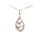 10K White Gold 1/4 Cttw Brilliant-Cut Round Diamond Spiral Link 18" Pendant Necklace (I-J Color, I2-I3 Clarity)