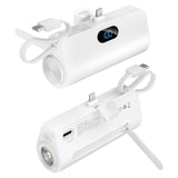 Mini Portable Power Bank With Built-in Cable