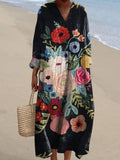 Long Sleeve Shirt Dress Women's Casual Floral