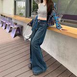 Womens Dark Blue Straight-leg Jeans