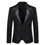 Stage Banquet Host Party Diamond-Shaped Sequin Suit Tuxedo Coat