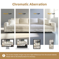 102.4 'Plush Corduroy 4-Seat Sofa,Modern Comfy Upholstered Sofa Cloud Couch,Deep Seat Couches with Soft Pillows and Movable Ottoman,Convertible Sofa Lounge Chair,for Living Room,Apartment,Office,Beige