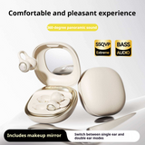 KP-229 Hot-selling New Wireless Bluetooth Earbuds Digital Display Open-ear Clip-on Design Non-in-ear Built-in Vanity Mirror Long Battery Life In Stock
