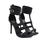 Women's High Heeled Open-Toe Sandals - Handwoven Style