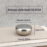 Stainless Steel Korean-style Single-layer Lidded Bowl