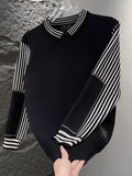 Mens Shirt-collar Knit Sweater For Spring And Autumn