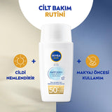 Nivea Sun SPF50 Face Cream: Lightweight, Non-Greasy Anti-Aging Sunscreen for Daily Use & Oily Skin - Broad Spectrum Sun Protection