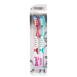 Benri Dent White Toothbrush Set for Brighter Smiles 2 Pack