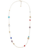 Alfani Gold-Tone and Multi-Stone Bead Long Station Necklace