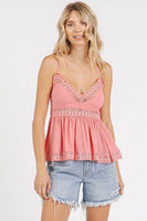 Mittoshop Crisscross Back Lace Detail V-Neck Cami
